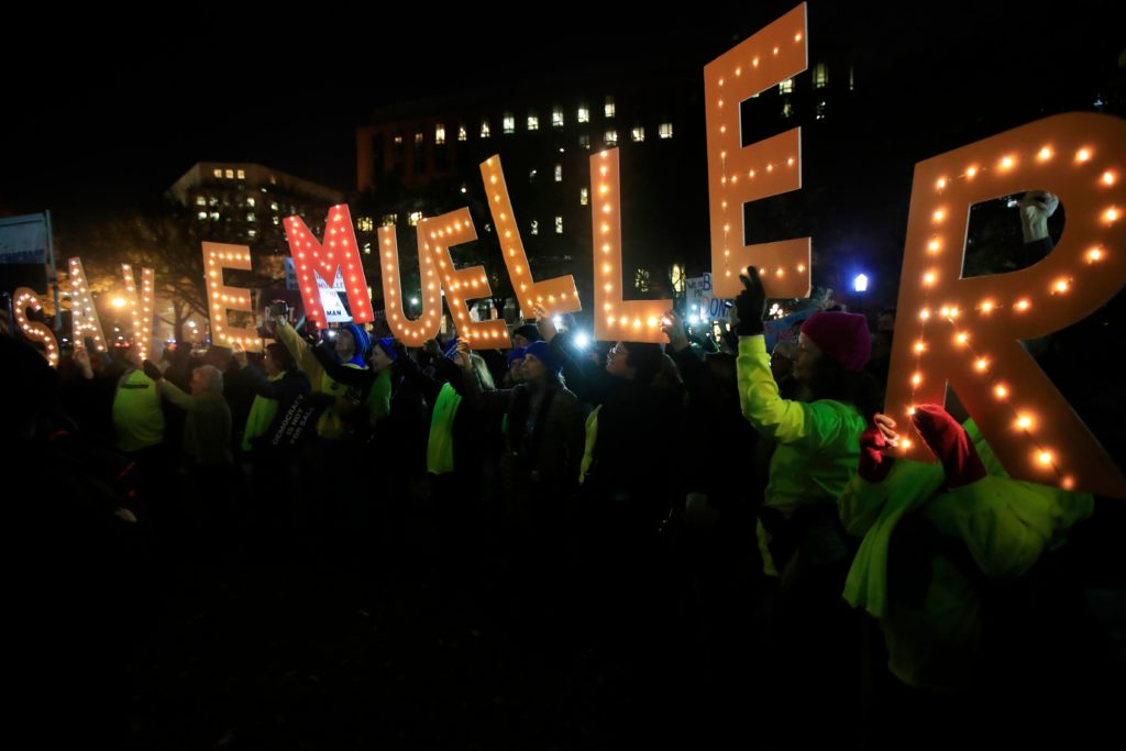 Protesters gather and hold banners in front of the White House in Washington, Thursday, Nov. 8, 2018, as part of a nationwide "Protect Mueller" campaign demanding that Acting U.S. Attorney General Matthew Whitaker recuse himself from overseeing the ongoing special counsel investigation. (Photo: Manuel Balce Ceneta, AP)